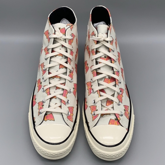 New Converse Batman Logo Chuck 70 Hi Top Canvas Pink White Beige Men's 10.5 - Picture 4 of 7